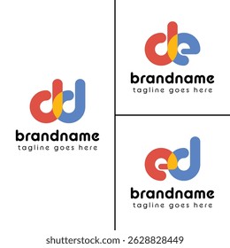 Letters dd de ed Playful Logo, represent a fun, energetic, and joy