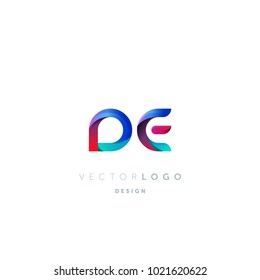 Letters DE, D&E logo, multi colour letters icon vector template.

