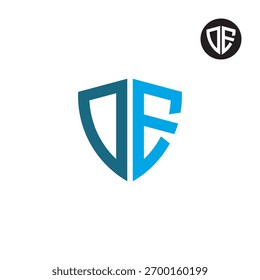 Design do logotipo Letters DE Shield