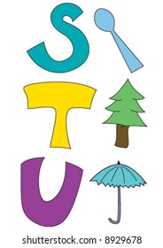 Letters with a definition picture