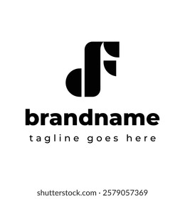 Letters DF Monogram Logo, suitable for any business with DF or FD initials