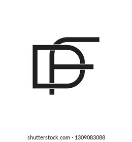 letters df simple linked lines logo vector