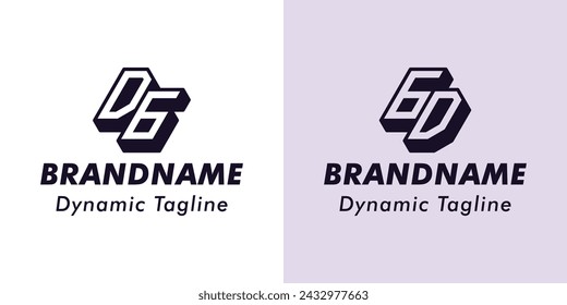 Letras DG y GD 3D Monograma Logo, Adecuado para negocios con iniciales DG o GD