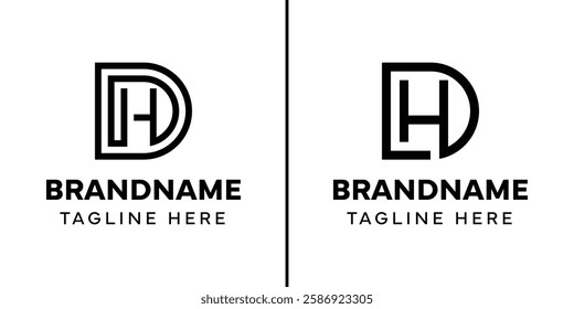 Letters DH Monogram Logo Set, suitable for any brand with HD or DH initials