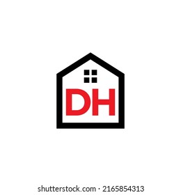 Letters DH With Real Estate Logo Vector 002