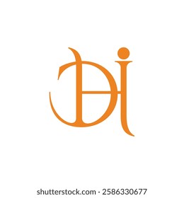 letters dhi simple elegant thin logo vector 
