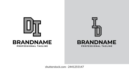 Letters DI and ID Dot Monogram Logo, Suitable for business with DI or ID initials