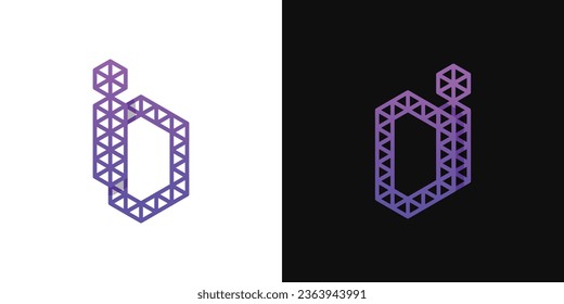 Letters DI and ID Polygon Logo Set, suitable for business related to polygon with DI and ID initials.