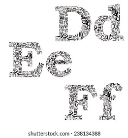 letters of different fonts def
