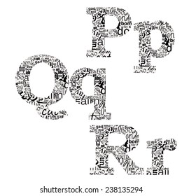 letters of different fonts pqr