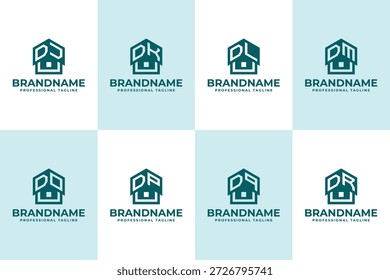 Letras DJ DK DL DM DO DP DQ DR Home Roof Logo, adecuado para cualquier negocio relacionado con la casa