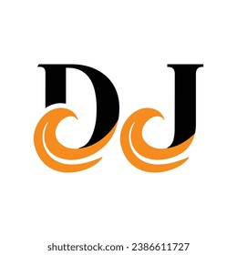 letters DJ waves logo template, letters DJ waves logo elements, letters DJ waves vector