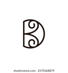 letters dk circles spiral vintage art logo vector