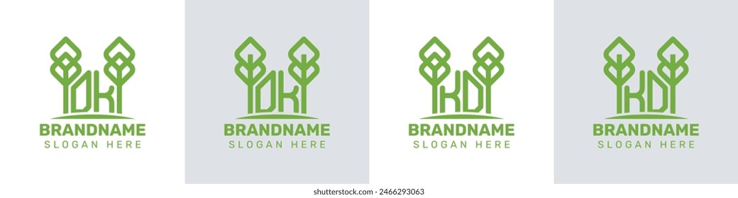 Letters DK and KD Greenhouse Logo, for business related to plant with KD or DK initials