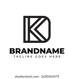 Letters DK Monogram Logo, suitable for any business with DK or KD initials