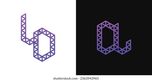Letters DL and LD Polygon Logo Set, suitable for business related to polygon with DL and LD initials