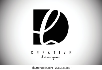 Letters DL Logo with a minimalist design. Letters D and L with geometric and handwritten typography. Creative Vector Illustration.