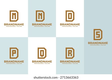 Letras DM DN DO DP DQ DR DS Monogram Logo Set, ideal para MD ND OD PD QD RD SD Iniciales