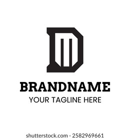 Letters DM Monogram Logo, suitable for any brand with MD or DM initials