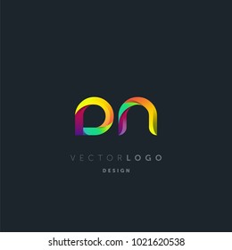 Letters DN, D&N logo, multi colour letters icon vector template.

