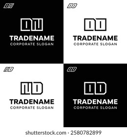 Letters DN ND DO OD Square and Dynamic Logo Set