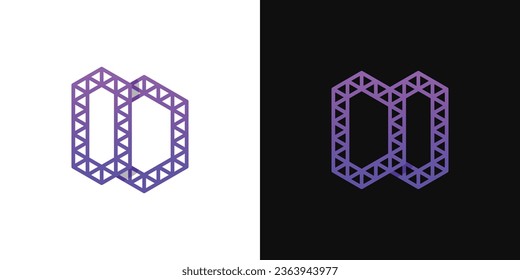 Letras DO y conjunto de logotipos de polígonos OD, adecuados para empresas relacionadas con polígonos con iniciales DO y OD.