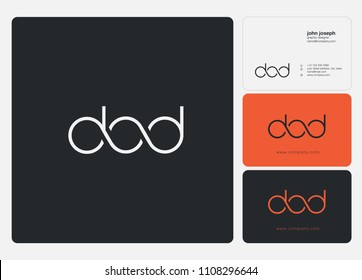 Letters DOD logo icon with business card vector template.