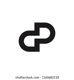 letters dp infinity lines logo vector