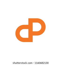letters dp infinity lines simple logo vector