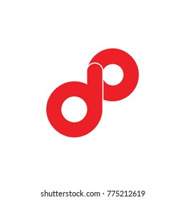 letters dp linked circle logo vector