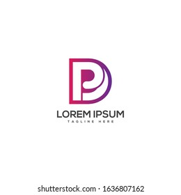 Letters DP logo with a modern and elegant design,Outstanding professional elegant trendy awesome artistic  PD DP initial based Alphabet icon logo.
