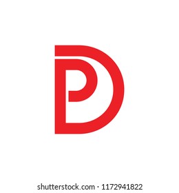 letters dp simple geometric lines logo vector