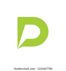 letters dp simple talk symbol logo vector