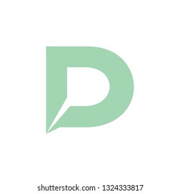 letters dp simple talk symbol logo vector