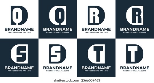 Letters DQ CQ DR CR CS DS CT DT Monogram Logo Set, for DQ QD CQ QC DR RD CR RC CS SC DS SD CT TC DT TD initials