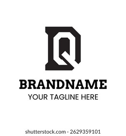 Letters DQ Monogram Logo, suitable for any brand with QD or DQ initials