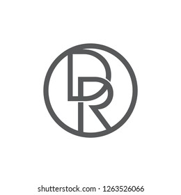 letters dr linked lines monogram flat logo