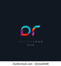 Letters DR, D&R logo, multi colour letters icon vector template.

