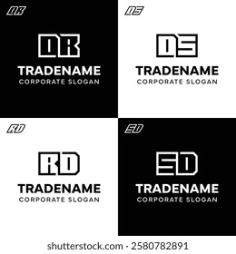 Letters DR RD DS SD Square and Dynamic Logo Set