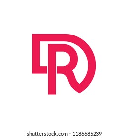 letters dr simple linked lines logo vector