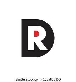 letters dr simple negative space logo