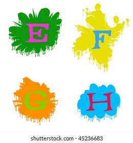 Letters with the drops of paint