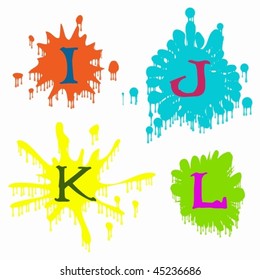 Letters with the drops of paint