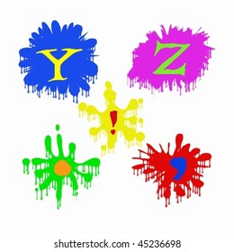 Letters with the drops of paint