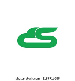 letters ds linked lines logo vector