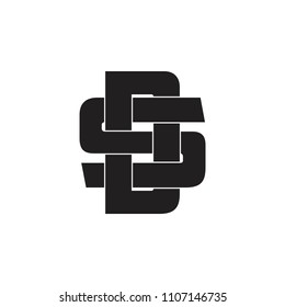 letters ds linked overlap design logo vector