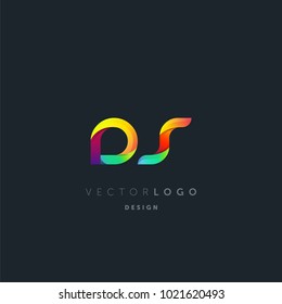 Letters DS, D&S logo, multi colour letters icon vector template.

