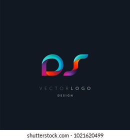 Letters DS, D&S logo, multi colour letters icon vector template.

