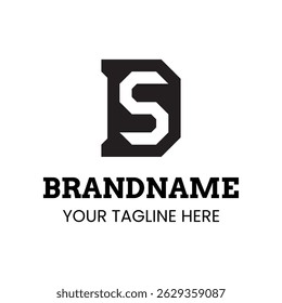Letras DS Monogram Logo, adecuado para cualquier marca con iniciales SD o DS