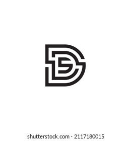 
letters DS SD D and S double simple symbol logo vector